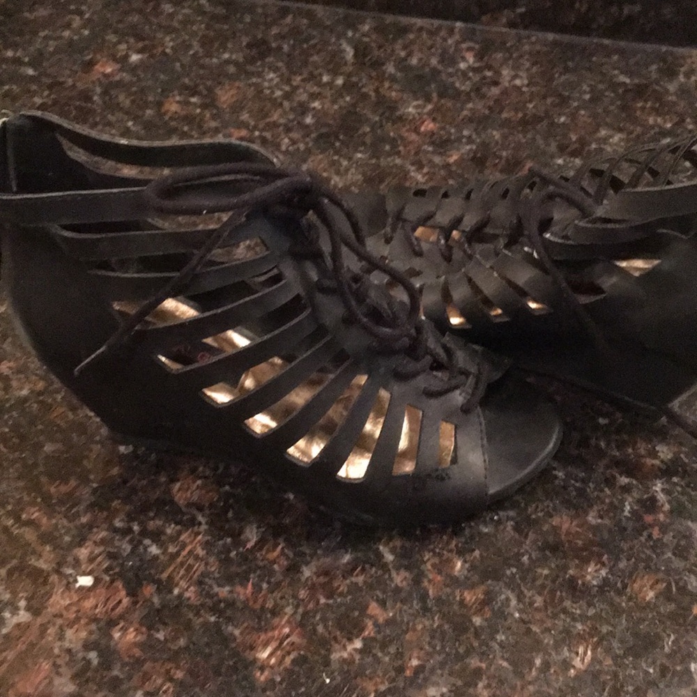 Lace up wedges